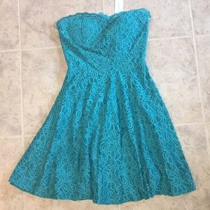 Strapless lace sundress